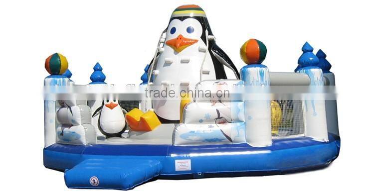 Antarctic penguins themed inflatable rock climbing wall toy