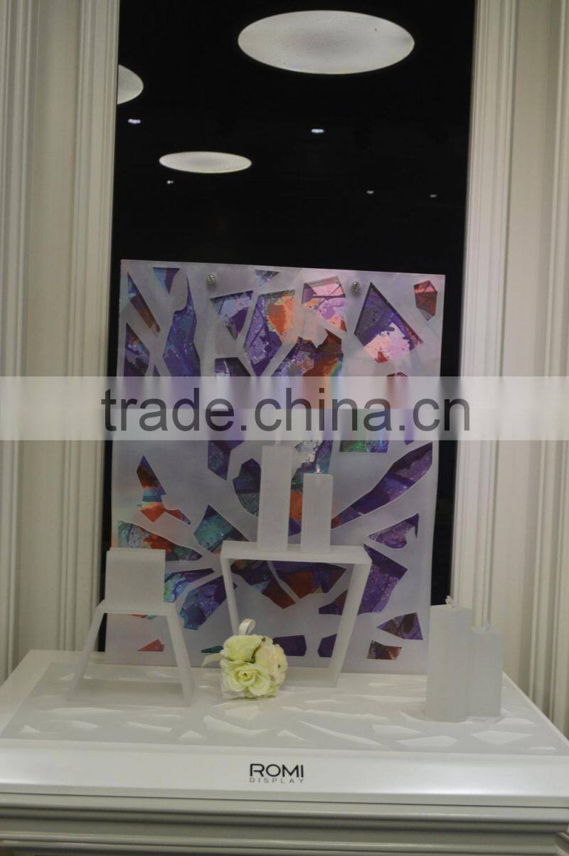 New arrival PU leather jewelry table stands layered jewellery table display props