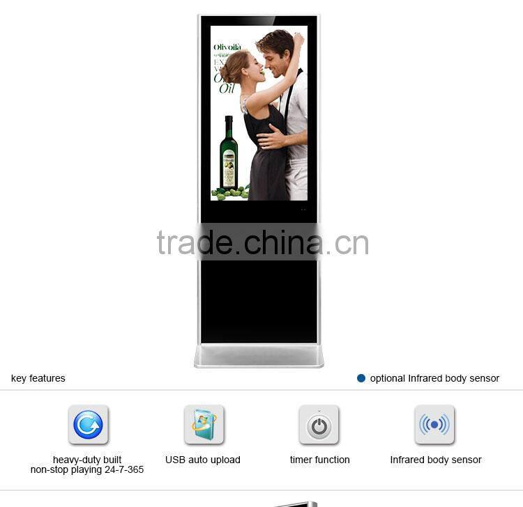 22-80 inch video promotions POP display 1080P indoor digital signage LCD AD Player with flash memory USB updating port