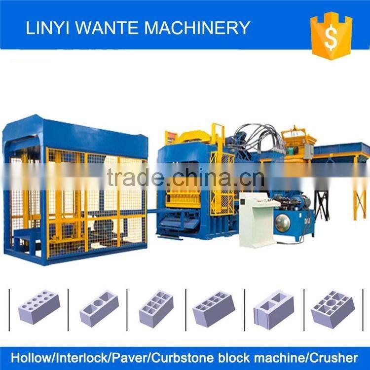 WANTE MACHINERY WANTE BRAND QT6-15B automatic hydraulic concrete curbstone block making machinery