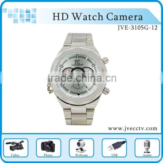 high-end hd watch camera jve-3105g-12,video resolution 1280*720,max 32gb, mini camcorder camera.