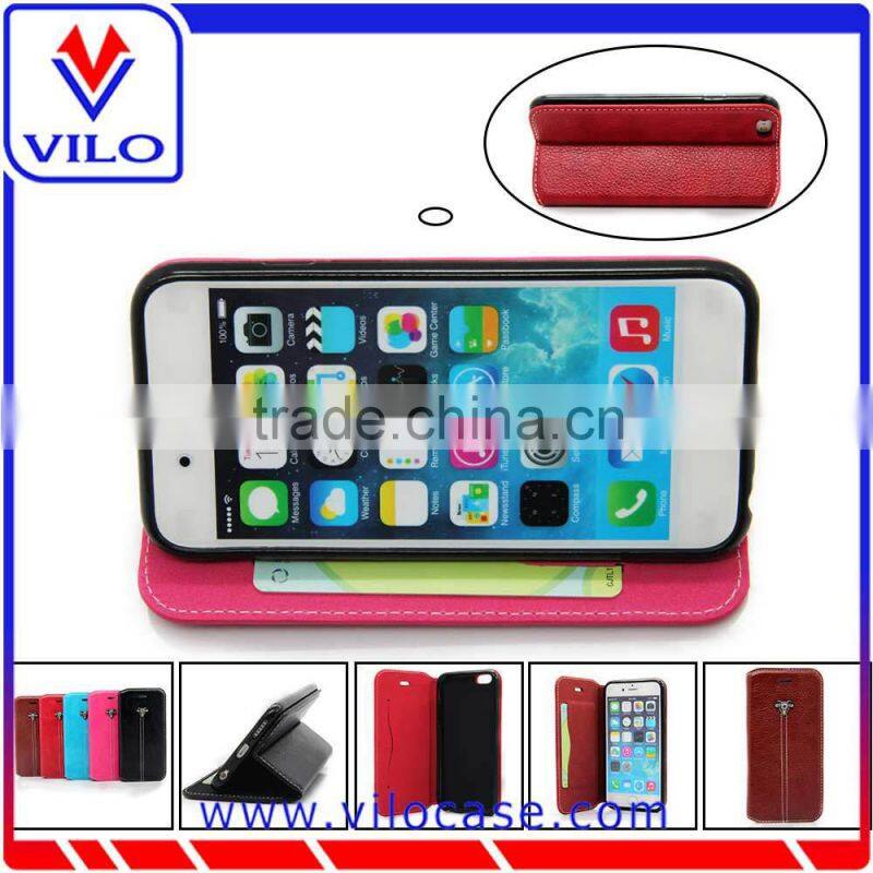 various colors combo Leather flip case for iphone 6s with card slot