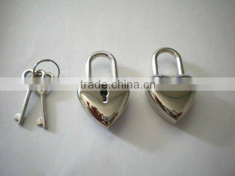 Promotional Silver Mini Heart cheap padlock and heart shape keys