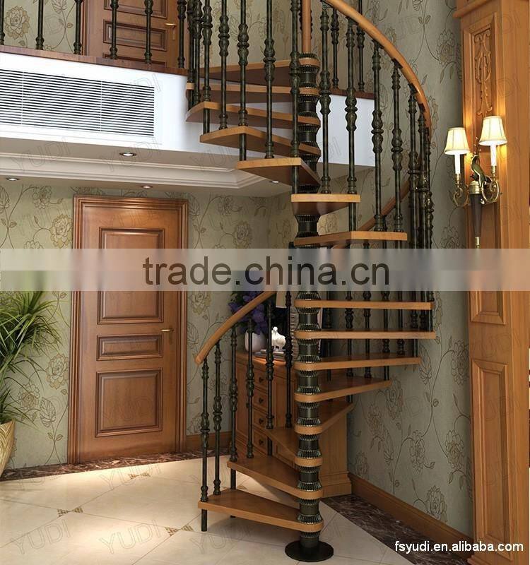 2016 New Design Indoor Staircase With Oak tread and decorative railing