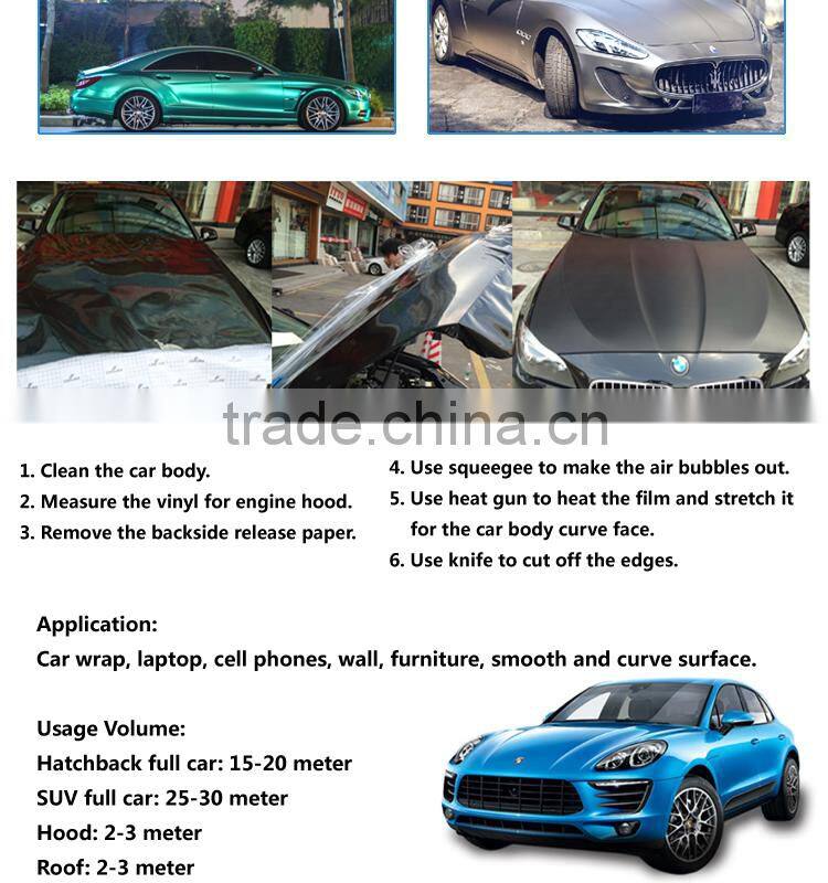 CARLIKE Removable Ice Purple Soft Metallic PVC Car Wrap Vinyl Film