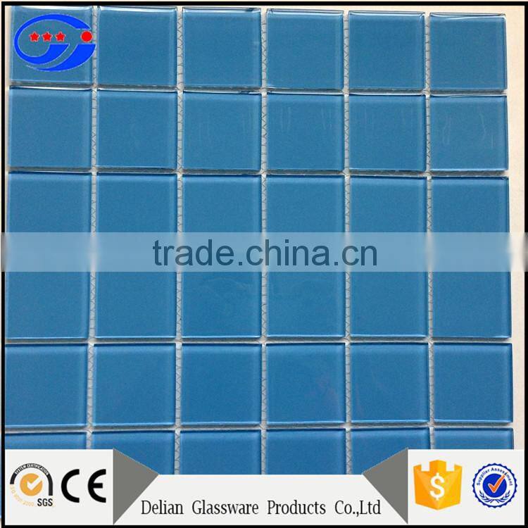 pure blue color glass mosaic