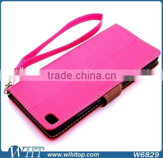 Luxury Wallet Leather Case for Huawei P8 Lite, Smartphone Accessory New Product