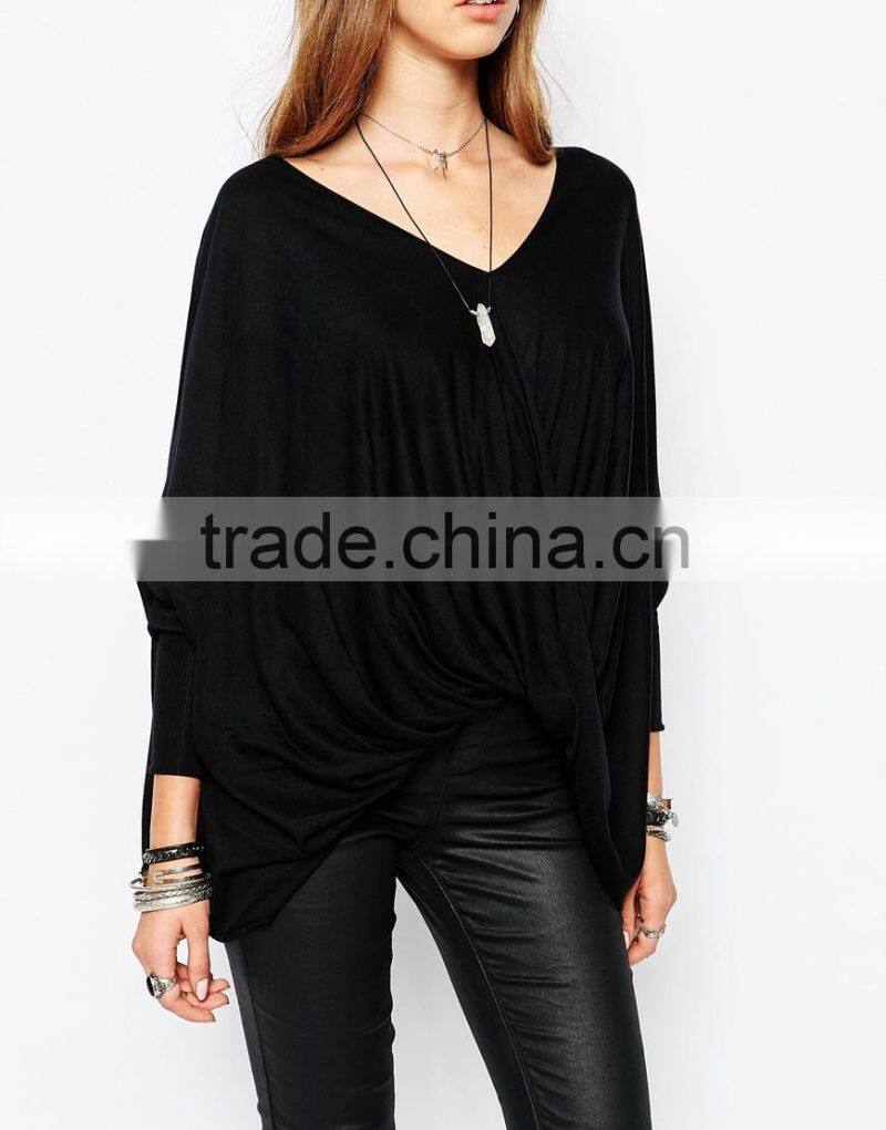 2015 Wholesale high quality fashion kimono sleeves blouse