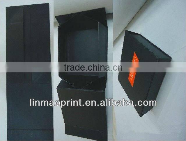 Space saving paper folding low cost box with two magnets for gift, cosmetic packaging made in China