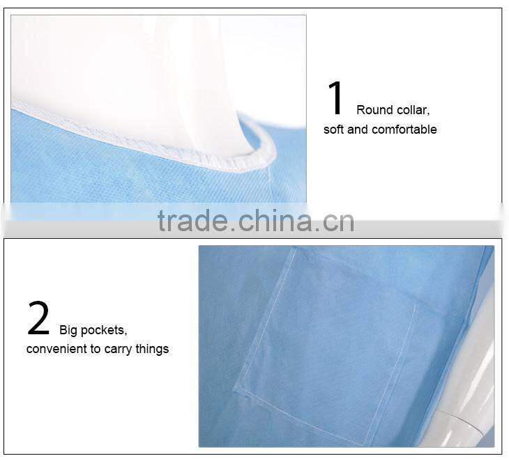 Hot Sale Dustproof SMS Medical Doctor's Gowns for hospital use