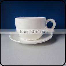 V shape 12oz Ceramic cheap plain white coffee mug