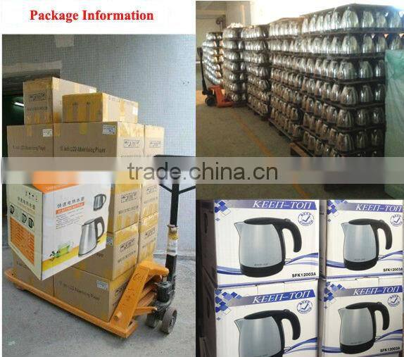 1.2l black electric hotel kattle with plastic tea tray for guest room