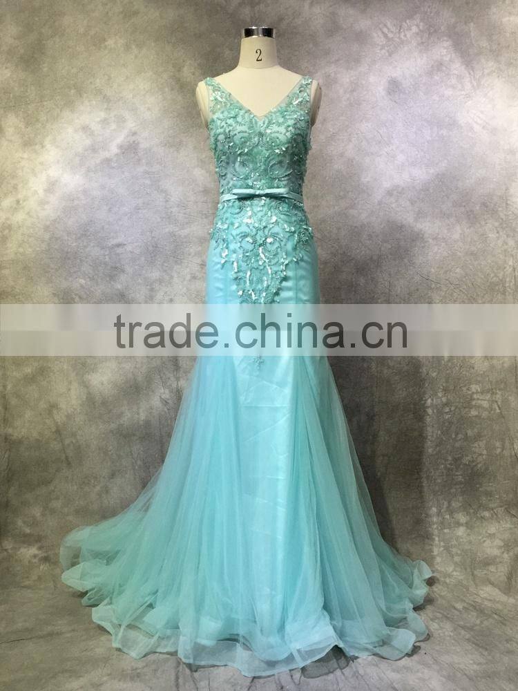 Guangzhou Factory Real Sample Latest Alibaba strapless long prom dress