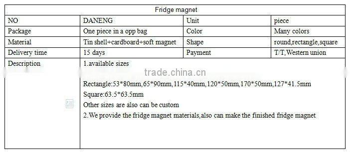 2015 new blank fridge magnet