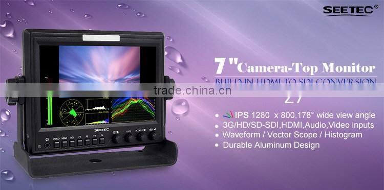 IPS panel wide view angle build-in HDMI to SDI Conversion output 7" dslr field monitor for film shooting IPS wide view angle