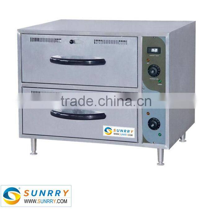 Electric stainless steel food warmer cabinet with two layers restaurant food warmer (SUNRRY SY-WDD2)