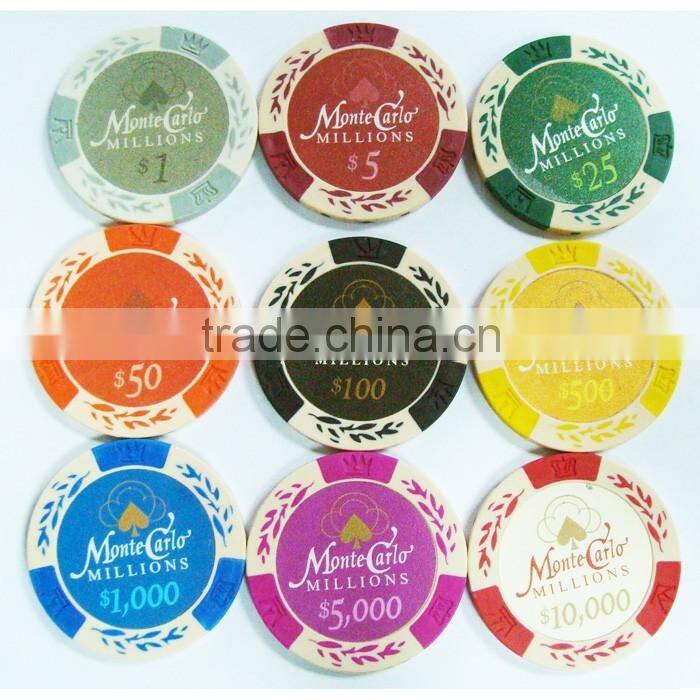 Best prices Custom Design Cheap Casino Clay Professional OEM Supply Used 11.5g Dice Poker Chips For Sale