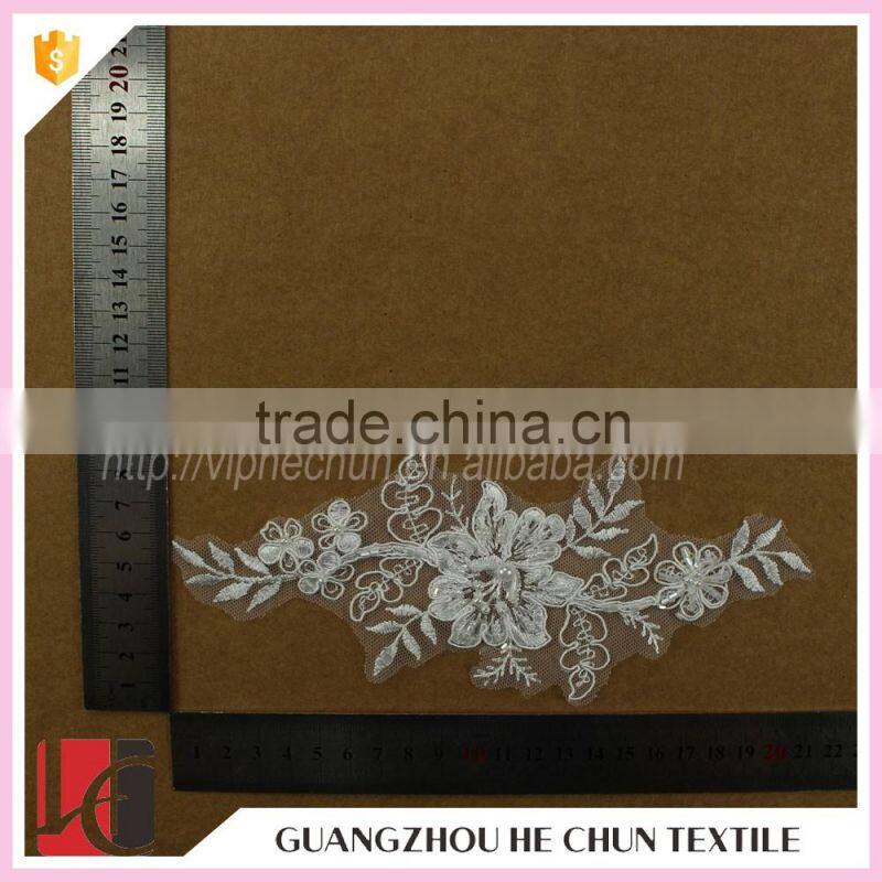 HC-2092-1 Hechun Embroidery Beading Pearl Designs Flower Lace Appliques