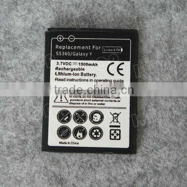 1500mAh S5360 Battery For Samsung Galaxy Y Mobile Phone Battery