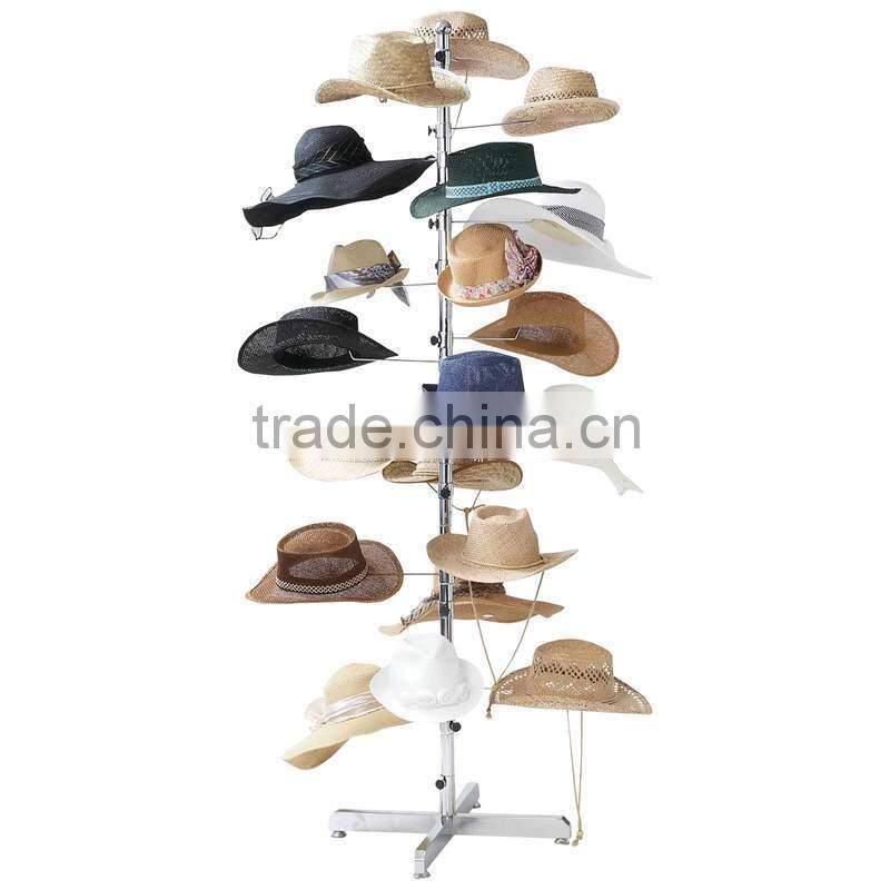 Counter Top Hat Rack - Cap Display Retail Hat Cap Rack Rotating Spinner Metal Stand Floor