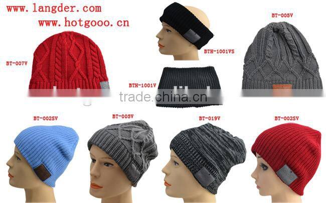 Winter Men Women Hat Running Cap with Bluetooth Stereo Headphones Mic Hands Free Rechargeable Battery for Mobile Phones,iPhone,