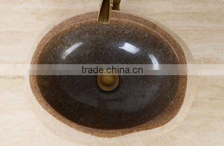 2015 Hot Sale Eco-Friendly Natural Cobble Stone Wash Basin