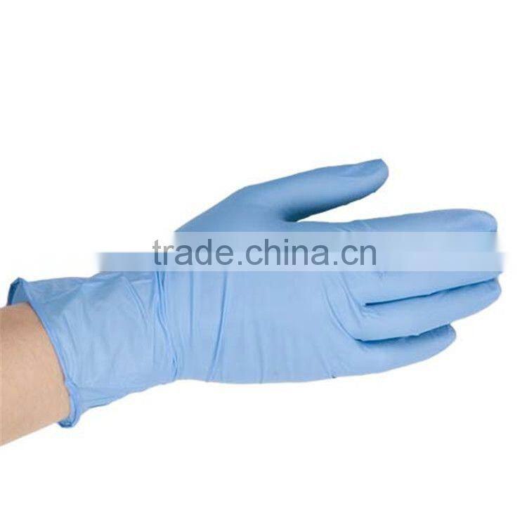 Disposable blue plastic vinyl glove with customized sizes and powder free