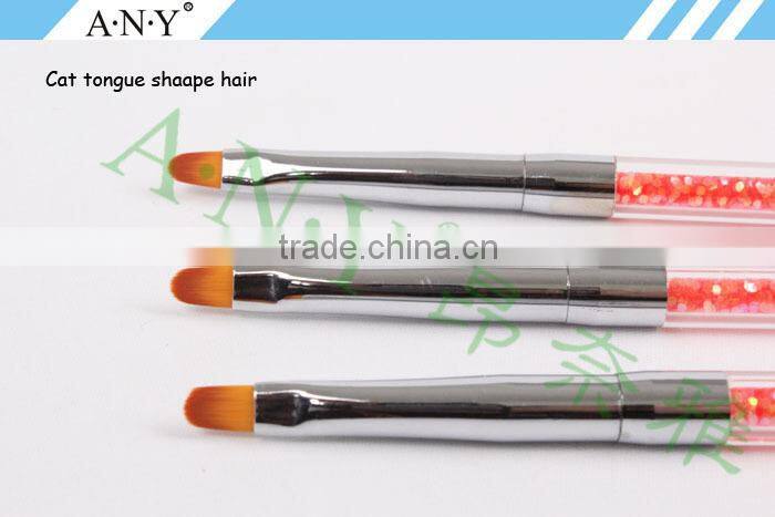 ANY Nail Design Care Acylic Glitter Handle Imported Nylon Hair Oval Gel Nail Brushes