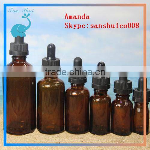 series products glass bottle with aluminum dropper cap, e-smoke glass bottle