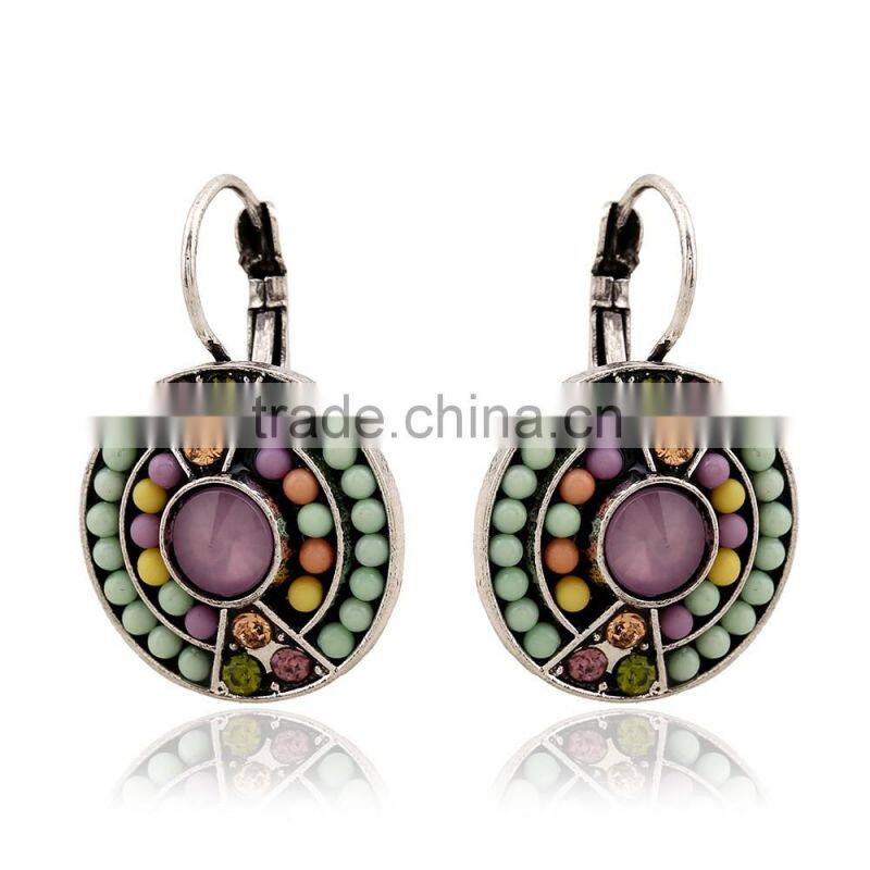 Fashion Earring Jewelry Best Sale Seed Bead Shinney Gemstone Hoop Earring Fashion Jewelry