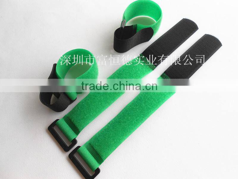 New 3/4" X 18" Greeen /Black Poly Hook Loop Straps With Plastic D Ring