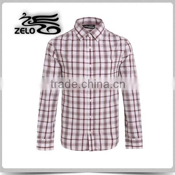 2015 wholesale mens plaid shirts long sleeve made in china