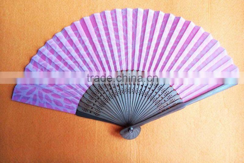 Chinese style hand fan with bamboo handle /cotton fan/polyester fan