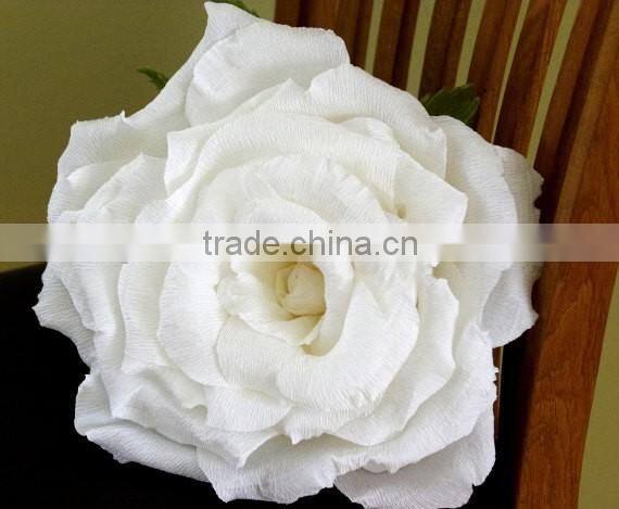 Large white Paper Rose, Large Paper Flower, Giant white paper Flower, funeral decoration paper flower