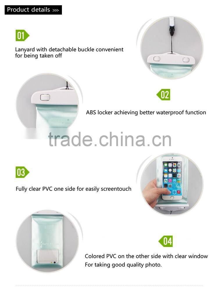 Top quality promotional gift reusable plastic dry mobile pouch