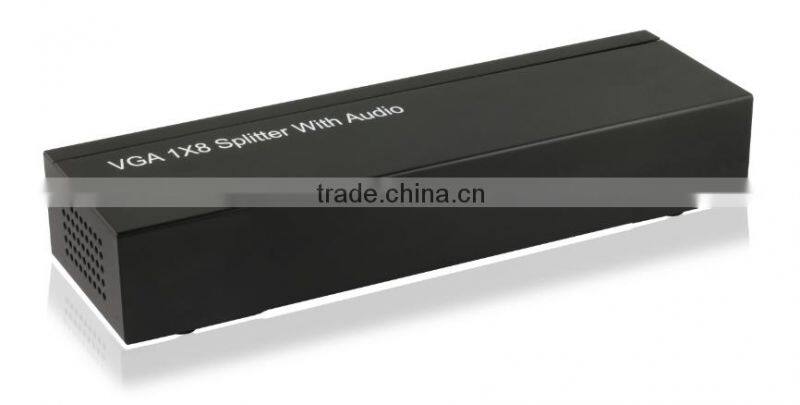Wholesale 1080p vga splitter 1 input 8 output with 3.5mm audio for home theater