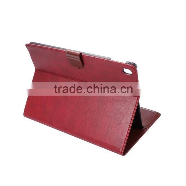 Shenzhen leather products manufacture business style tablet leather case, wallet stand leather phone case for ipad pro 9.7