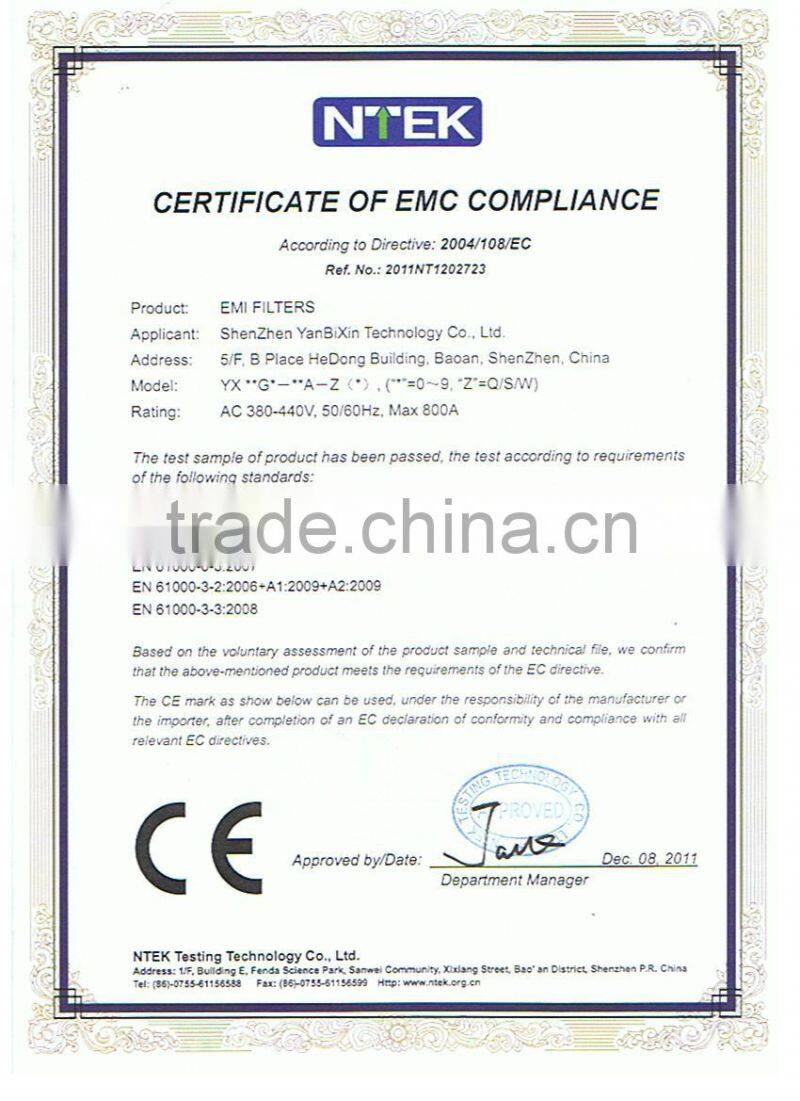 AC power line filter,50A 380V three phase