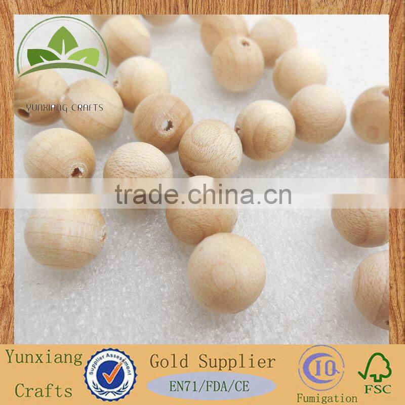 natural wood unfinished wooden beads made in China