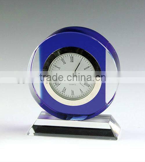 Crystal Desk Clock With Crystal Base For Table Decoration