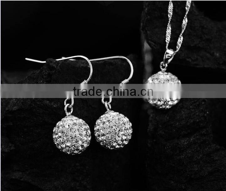 KSTONE White Crystal Fancy Earring Crystal Ball Drop Earrings