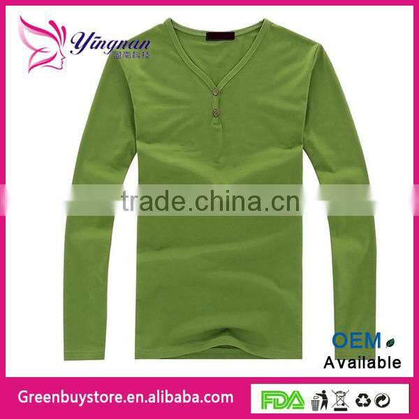 2014 New Arrived Mens Long Sleeve T Shirt Slim Fit , Fashion V Neck T Shirts For Men