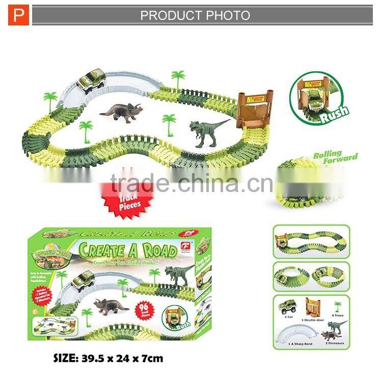 73pcs electric slot racing car magic track toys set for kids