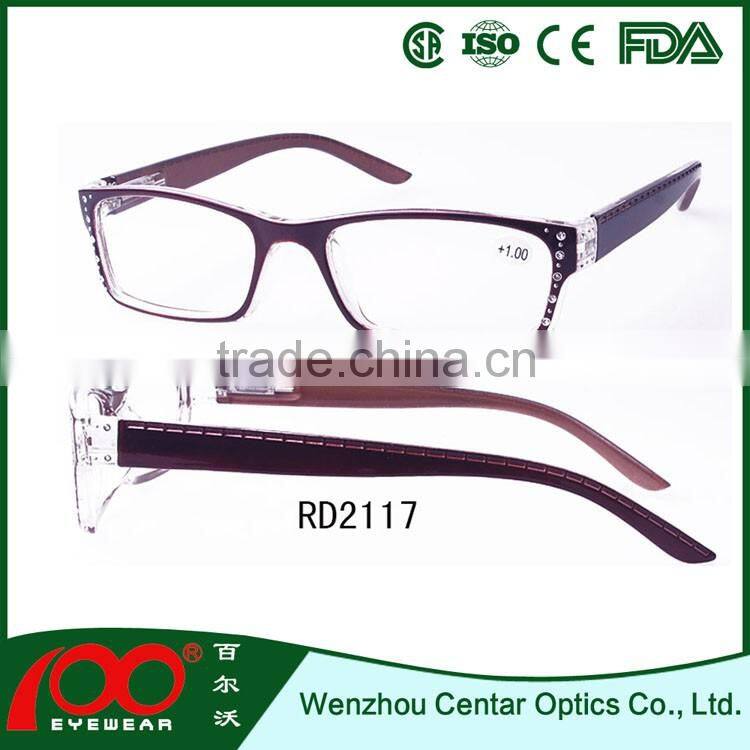 2016 custom logo fashion reading glasses, decorate reading glases, spring hinge reading eyeglasses