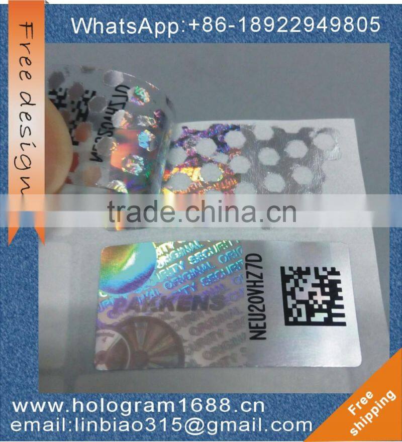 Custom logo 3d honeycomb pattern hologram sticker with QR code