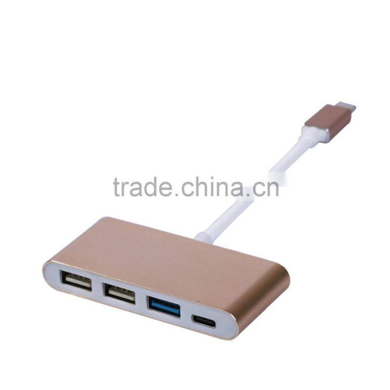 OEM/ODM MultiFunction usb3.1 usb c hub combo,type c male to type A and type C female data cable adapter For PC Laptop