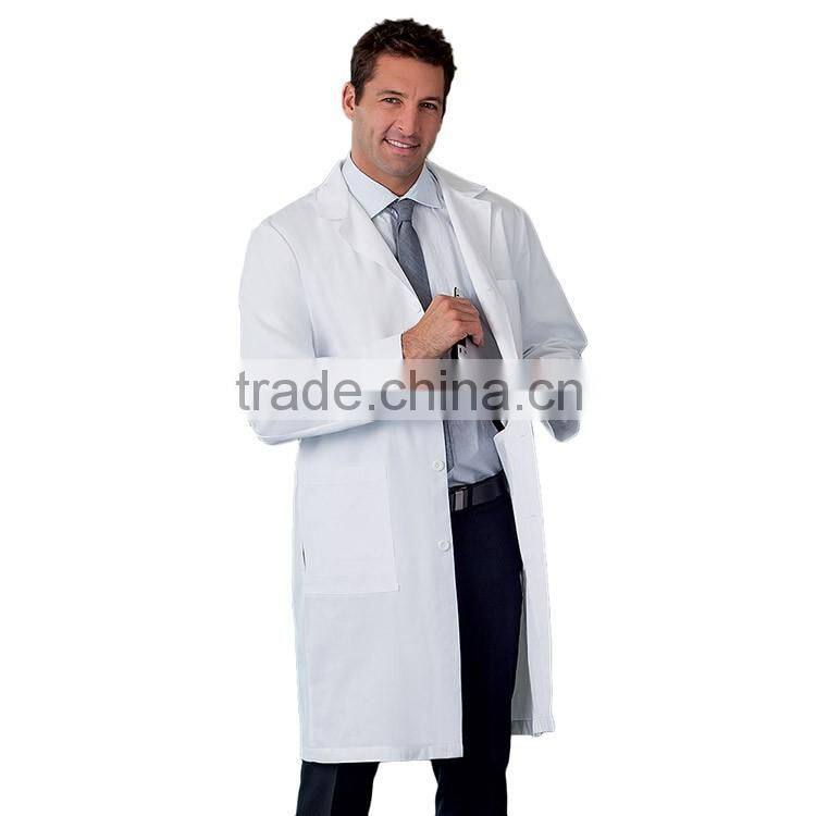 doctor uniform printed/embroideried customized logo for female/men/unisex white long sleeve lab coat with inner pocket OEM