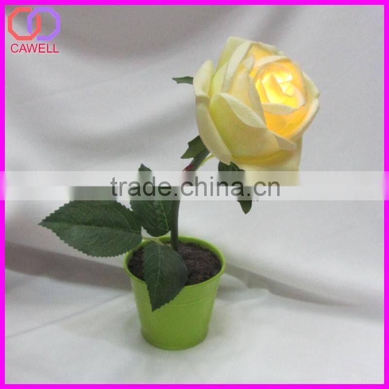 wholesale artifical rose led light flower pot