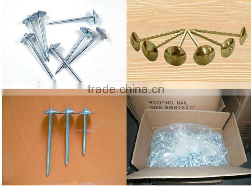 9gauge galvanized twist shank umbrella head roofing nail