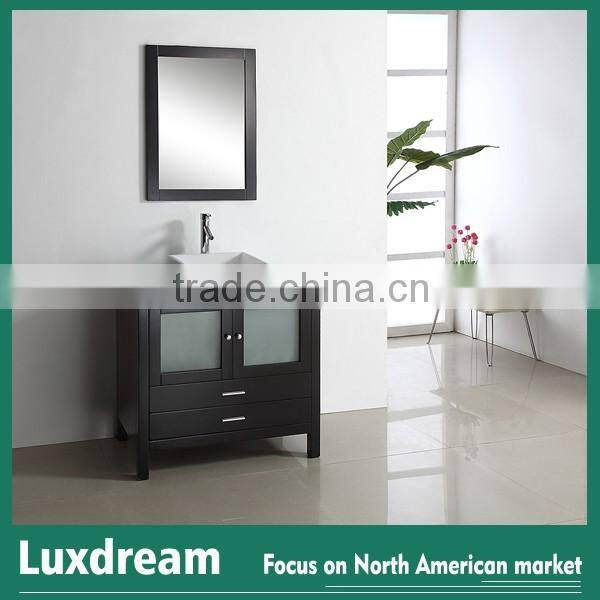 30'' Single Wash Basin Bathroom Cabinet with Glass Top